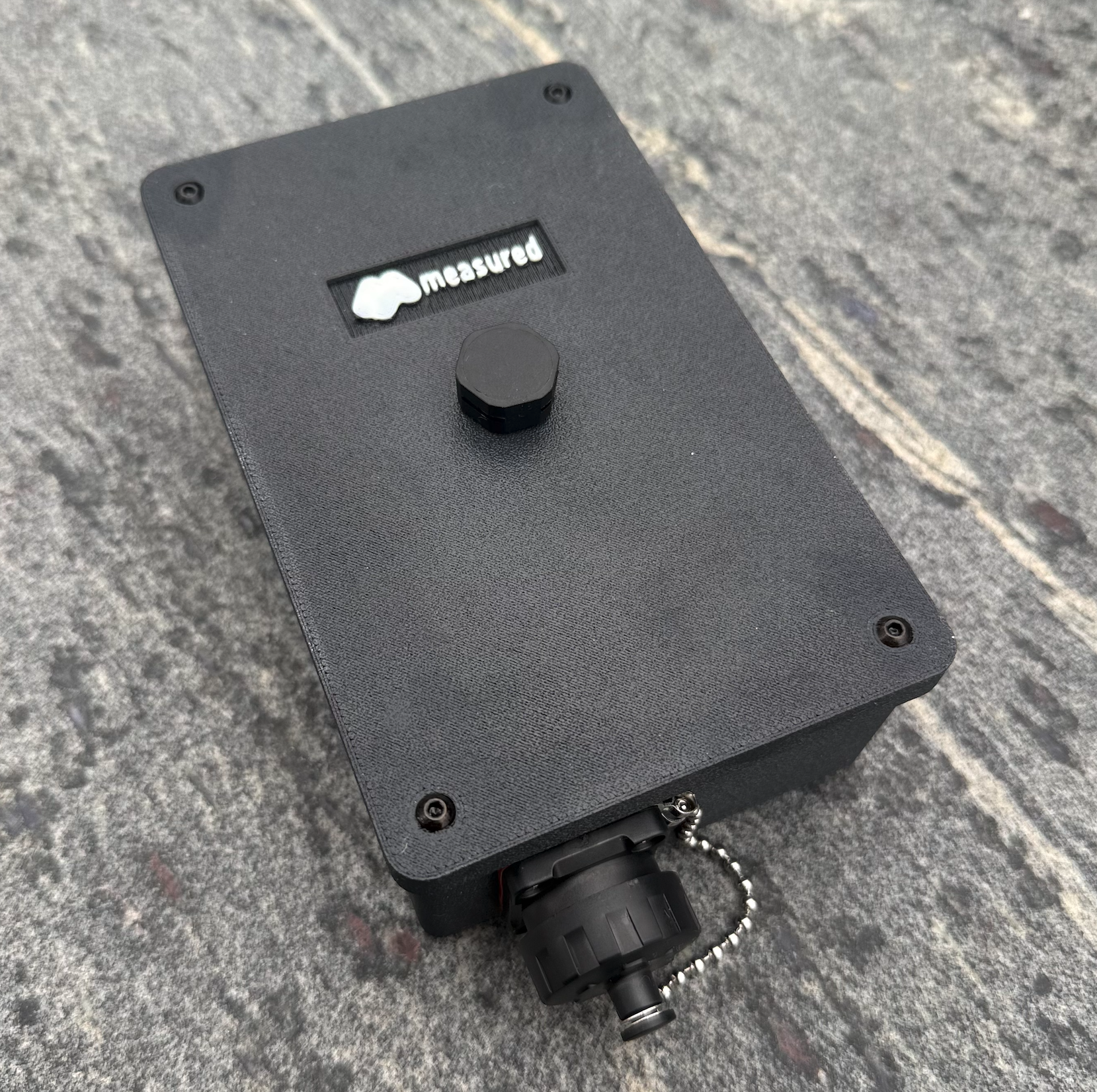 Measured custom IoT device with carbon fiber ASA enclosure and CNLinko connector