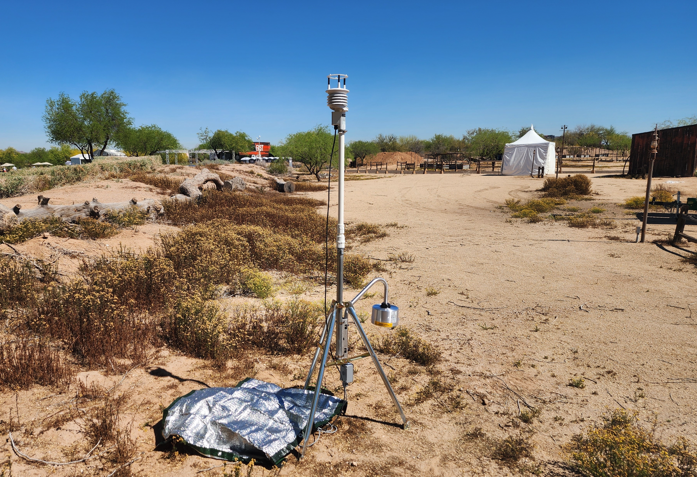 Measured weather station deployed at an outdoor event site